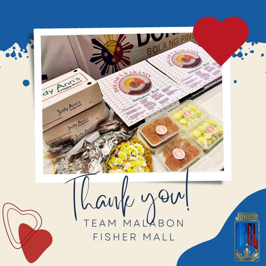 Thank you, Team Malabon Fisher Mall!

#JuniorMPBL
#MannyPacquiaosJuniorMPBL
#AngLigaNgBawatBatangPilipino