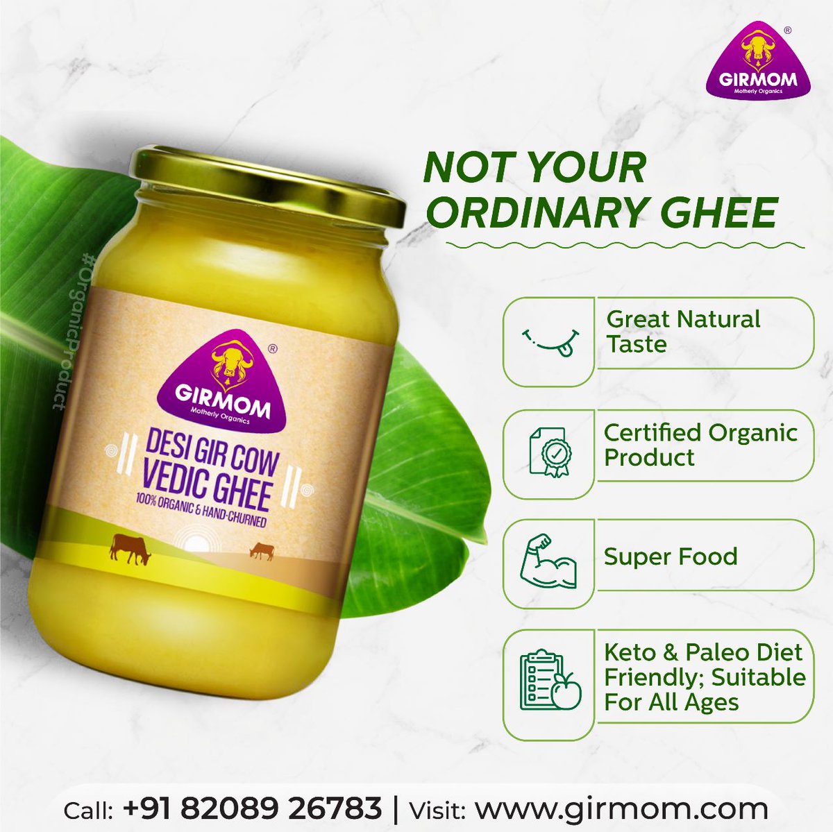 Not your ordinary ghee but Girmom Vedic Ghee gives you a great natural taste & superfood.
Buy Girmom Vedic Ghee, Available On Amazon & Flipkart.
#girmom #girmomorganics #organic #organicghee #ghee #vedicghee #bilonaghee #girmomghee #girmomorganicghee #naturalghee