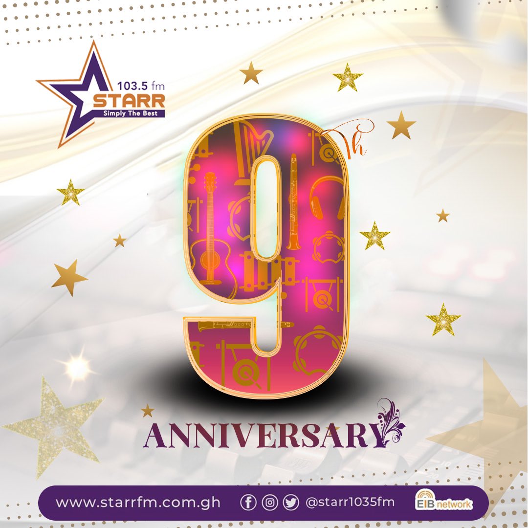 TheRealBolaRay's tweet photo. Yes, we are Starr FM, we are EIB NETWORK!

Join us in celebrating a milestone achievement as we mark 9 years of broadcasting excellence!

As CEO, I say ayekoo to all staff and a big thank you to our cherished listeners. God bless us all.🙏🏽

Bola Ray - CEO, EIB NETWORK

#StarrAt9 https://t.co/SkDEv3b0tc