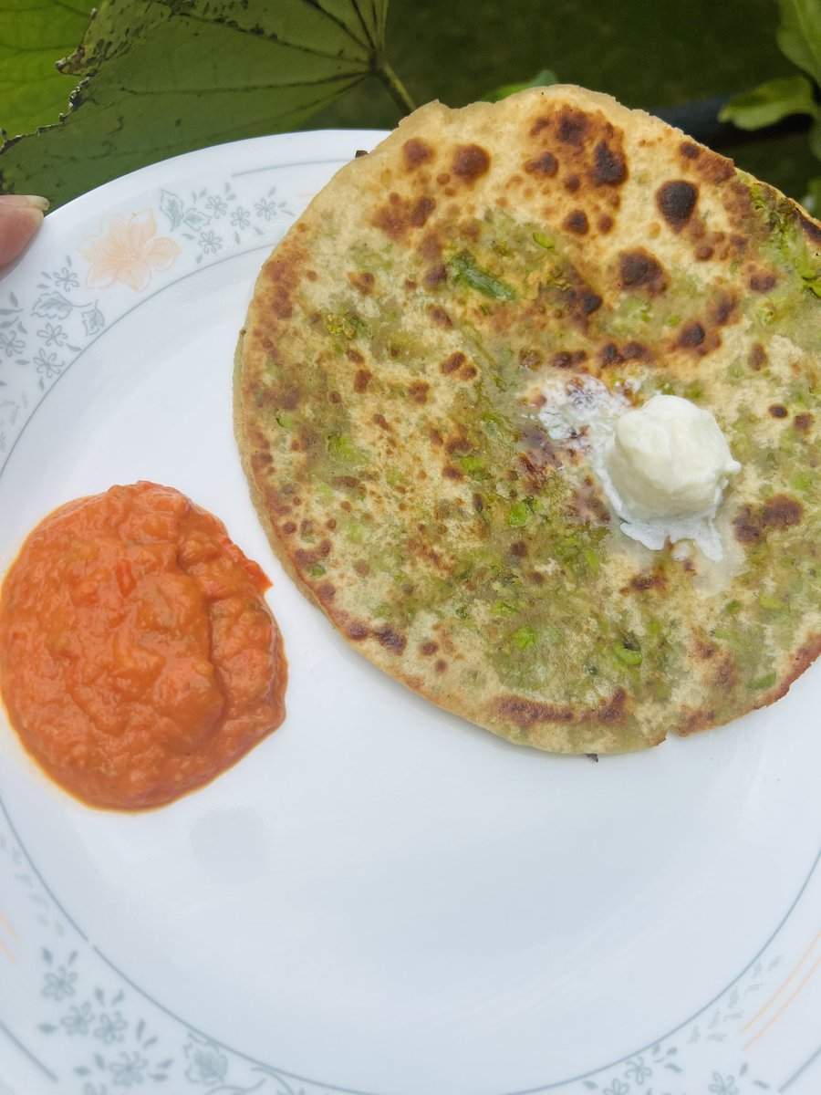 _ramini14's tweet photo. Hamara #DesiKhana is the BEST ❤️ @arizvibes_ @JustNihaaa @RiverPhiNicks13
#MatarKeParathe with #RedBellPepperOnionTomatoChutney and a small ball of #HomeMadeButter #Heavenly INDEED ❣️ https://t.co/LHndw8ZS7k