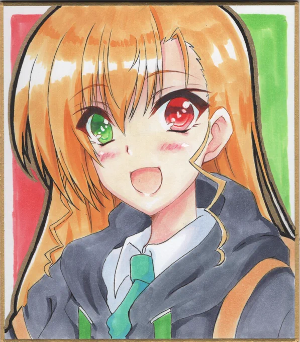#このタグを見た人は推しの初描きと現在の絵を載せる  なのはとシンフォギア、 両作品から推しの子の初描きと現在  比べると顔の描き方変わったんですよねw