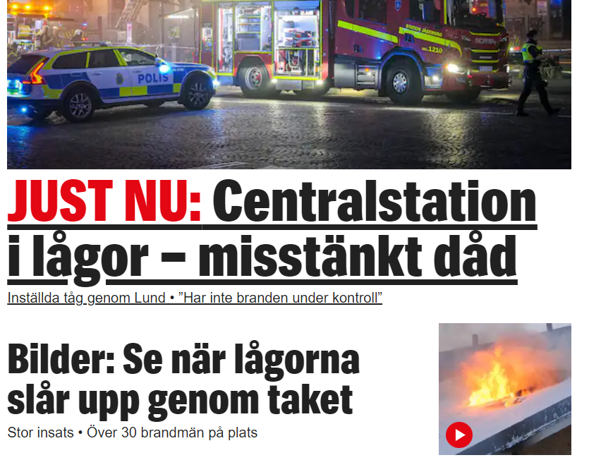 TorbenLl1's tweet photo. Mistænkt brandattentat i #Lunds centralstation - skud mod lejlighed i #Ribersborg ved #Malmø https://t.co/Le6RM8zFcM https://t.co/gZtNp05lY7