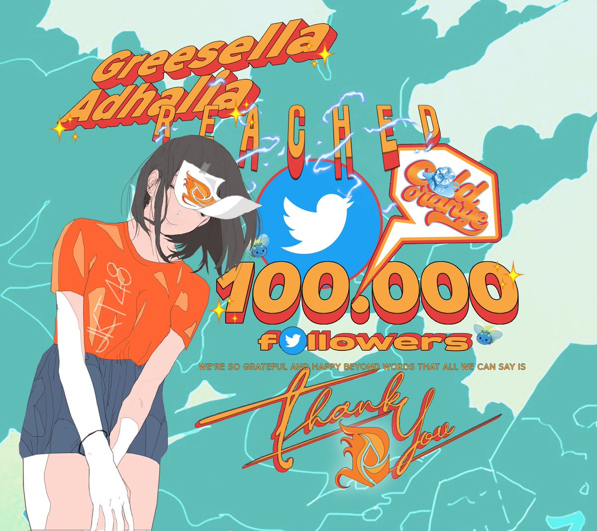 Degrees_OFC's tweet photo. TGIF!
We would to say congratulations after reached your first 100k Twitter followers!
We're so grateful and we wish you always blessed with joy and prosperity.
Stay humble, our beautiful fireflies!
@Greesel_JKT48 🤍
So thankyou, Greez!
#ColdOrange https://t.co/Q0Sj4IPGBS