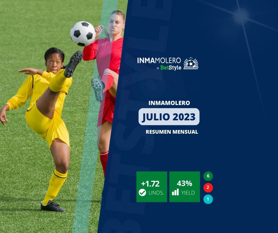🌎En el momento en el que el fútbol femenino es el gran protagonista, nuestro experto ⚽<a href="/inmamolero_/">bet&gol</a> volvió a recorrerse el mundo para ofrecernos lo mejor en su mercado.

🗓 JULIO
✅1.72 uds
📊43% yield

👉Un mes más, sobresaliente nuestro experto incansable.