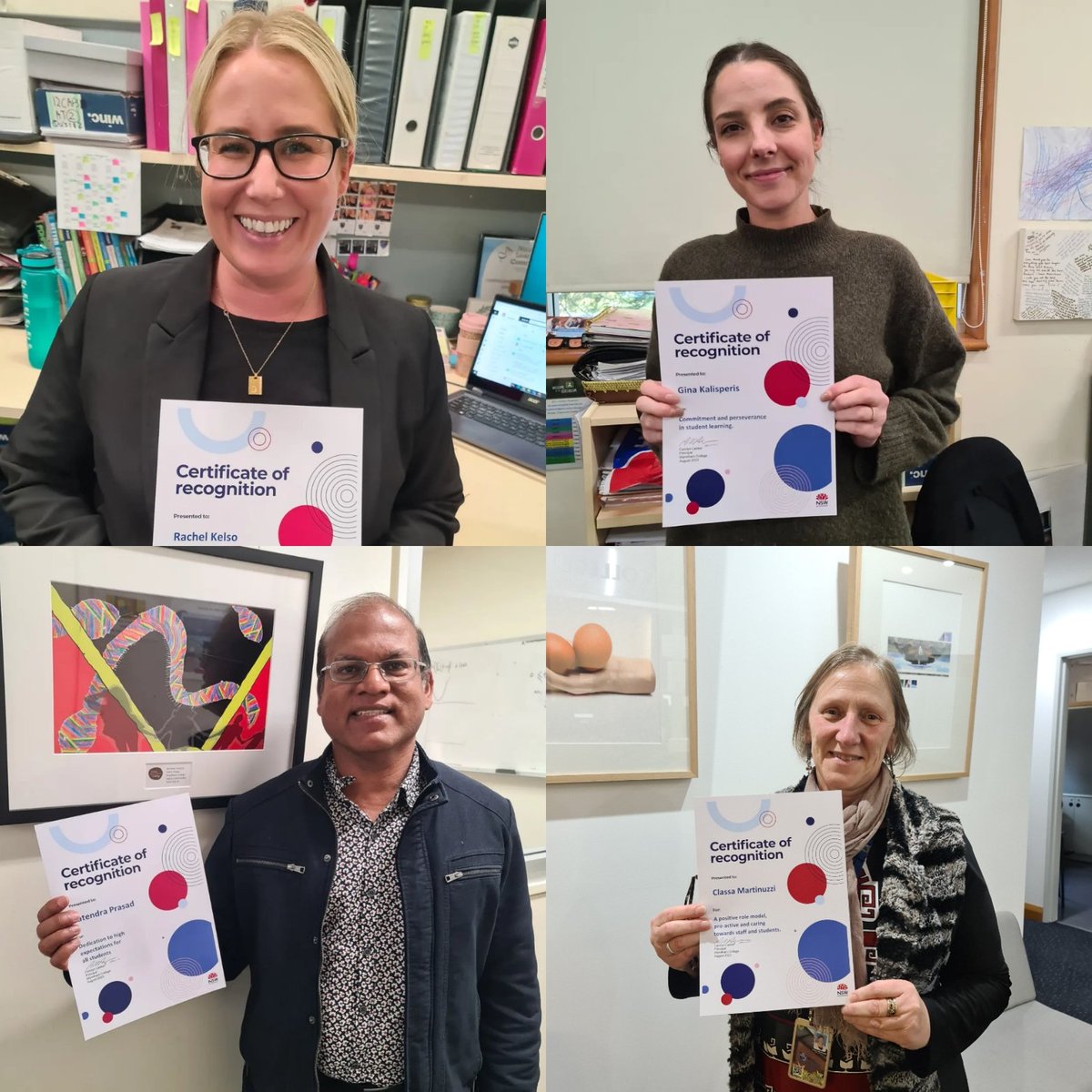 DeputyAger's tweet photo. Some more hardworking, dedicated teachers recognised today to round out #Edweek23. 
We can't wait to have Year 12 back in class on Monday to give out their certificates. They have done a great job during the HSC Trials.
@cazlup @JoGardiner11 https://t.co/Jcizktp5GA