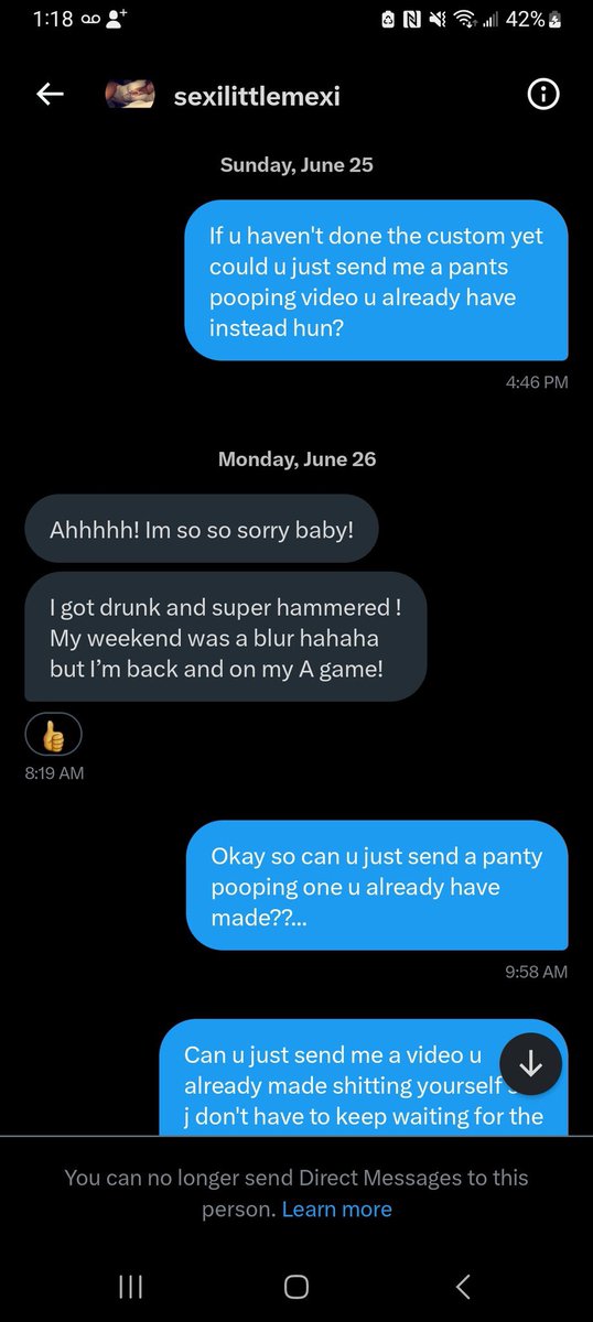FFC4K's tweet photo. 🚨SCAMMER @High_Im_Toxic🚨
Another one that just joined the fart fetish community this year and went ROGUE❗️
This person has scammed buyer after buyer and yet her follower count is increasing.👎

UNFOLLOW, REPORT, &amp; RETWEET TO SPREAD THE WORD https://t.co/IYfuImWzJ8