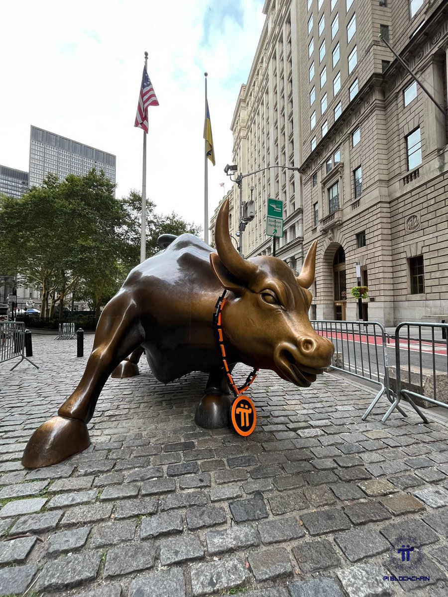 yueyuen48317104's tweet photo. Surprised to find that the Bull on Wall Street wearing the Pi logo🐂

Authenticity to be verified 😂 https://t.co/Ye1Q1Q2CAe