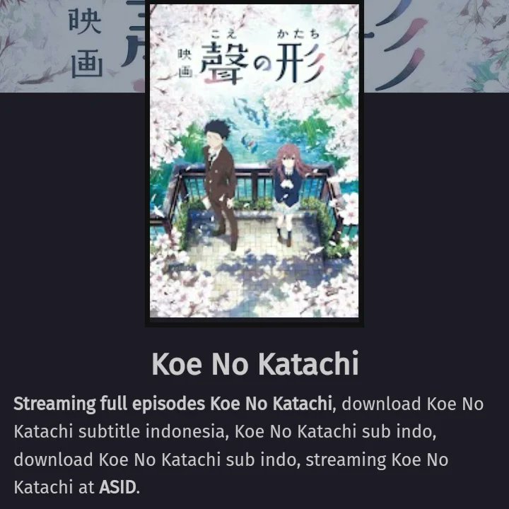 Animesid_net's tweet photo. Update!
Ada Movie Tambahan
-Jujutsu Kaisen 0
-Koe No Katachi

Di Pixeldrain Kalau Mau Full Screen, Kalian Klik Layarnya,Terus Scroll Kebawah Nanti Ada Tombol Full Scrennya

https://t.co/TkjyaDEUPQ
https://t.co/a8fFOuubHh
#JujutsuKaisen #koenokatachi https://t.co/YScsmmE7Th
