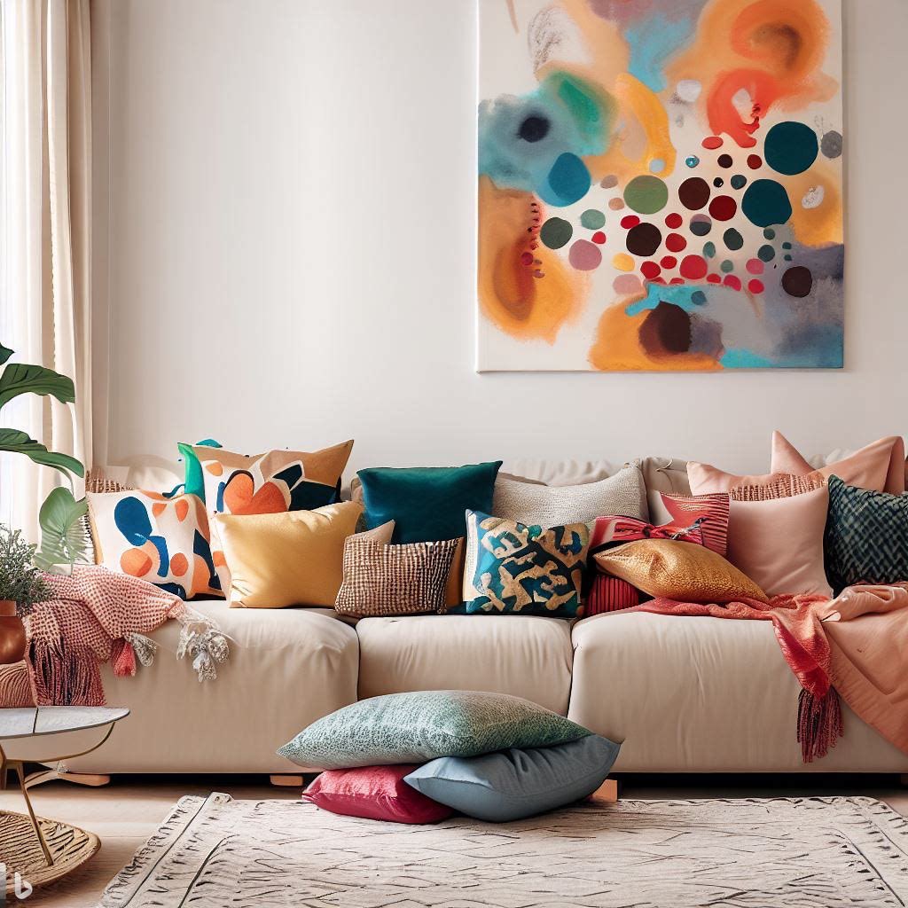 idealighting's tweet photo. Looking for a way to spice up your living room? Try adding some colorful pillows, a cozy rug and a statement wall art. Here are some examples I love #livingroom #pillows #wallart #designerart #DesignInspiration #DesignThinking #colorfulpillow #livingroomrug https://t.co/Yuc9hriuWW