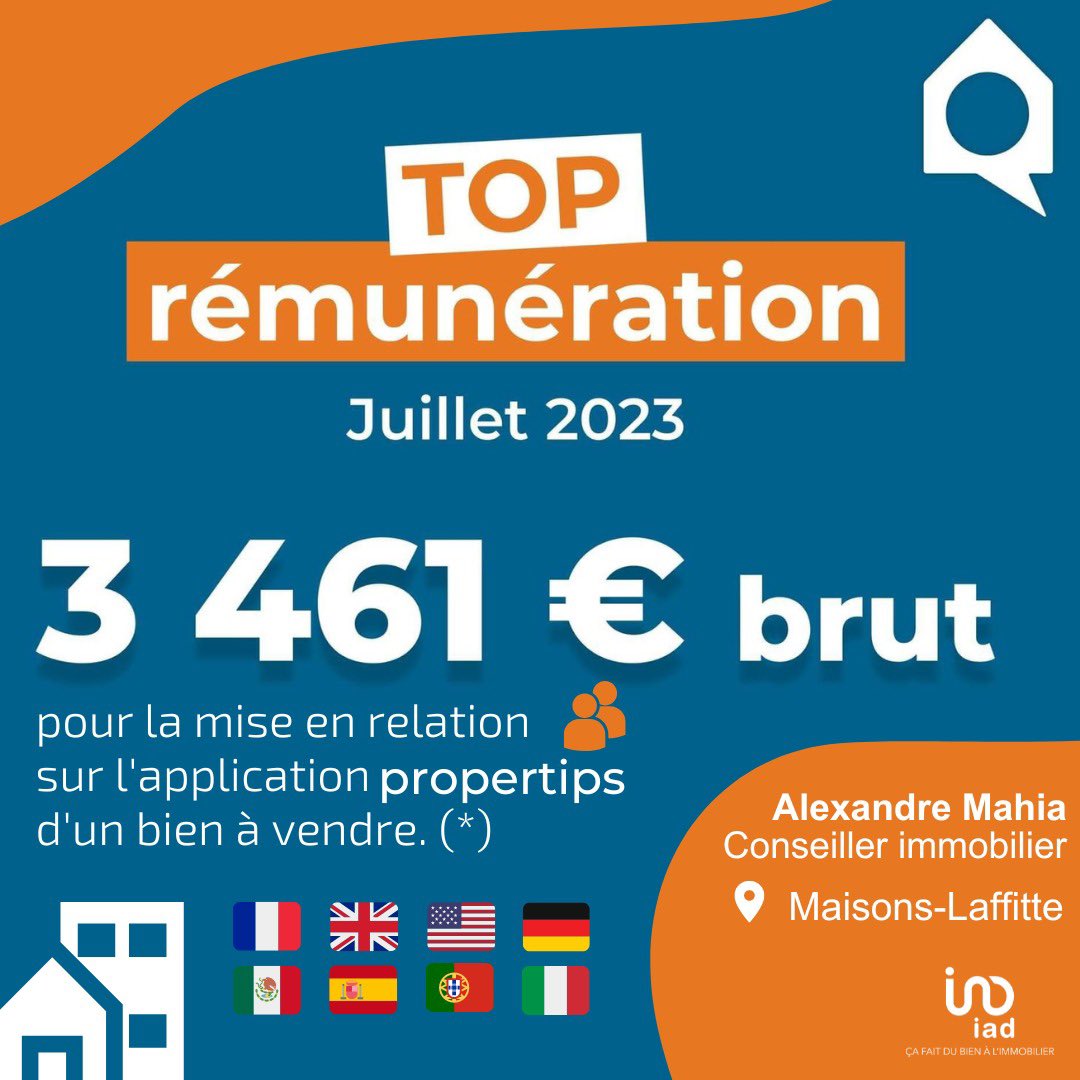MahiaImmo's tweet photo. [#Actualité #Immobilier ] #Propertips  ➡️ l'application qui vous fait gagner de l'argent 💶

➡️ Recommandez un.e ami.e qui vend un bien immobilier 🤩

➡️ Propertips : https://t.co/Z1cdSVAuov 

✳️ Plus d'information :

🔜 Alexandre Mahia - Conseiller Immobilier ☎️ 07 68 75 98 91 https://t.co/tqxnCq1sIp