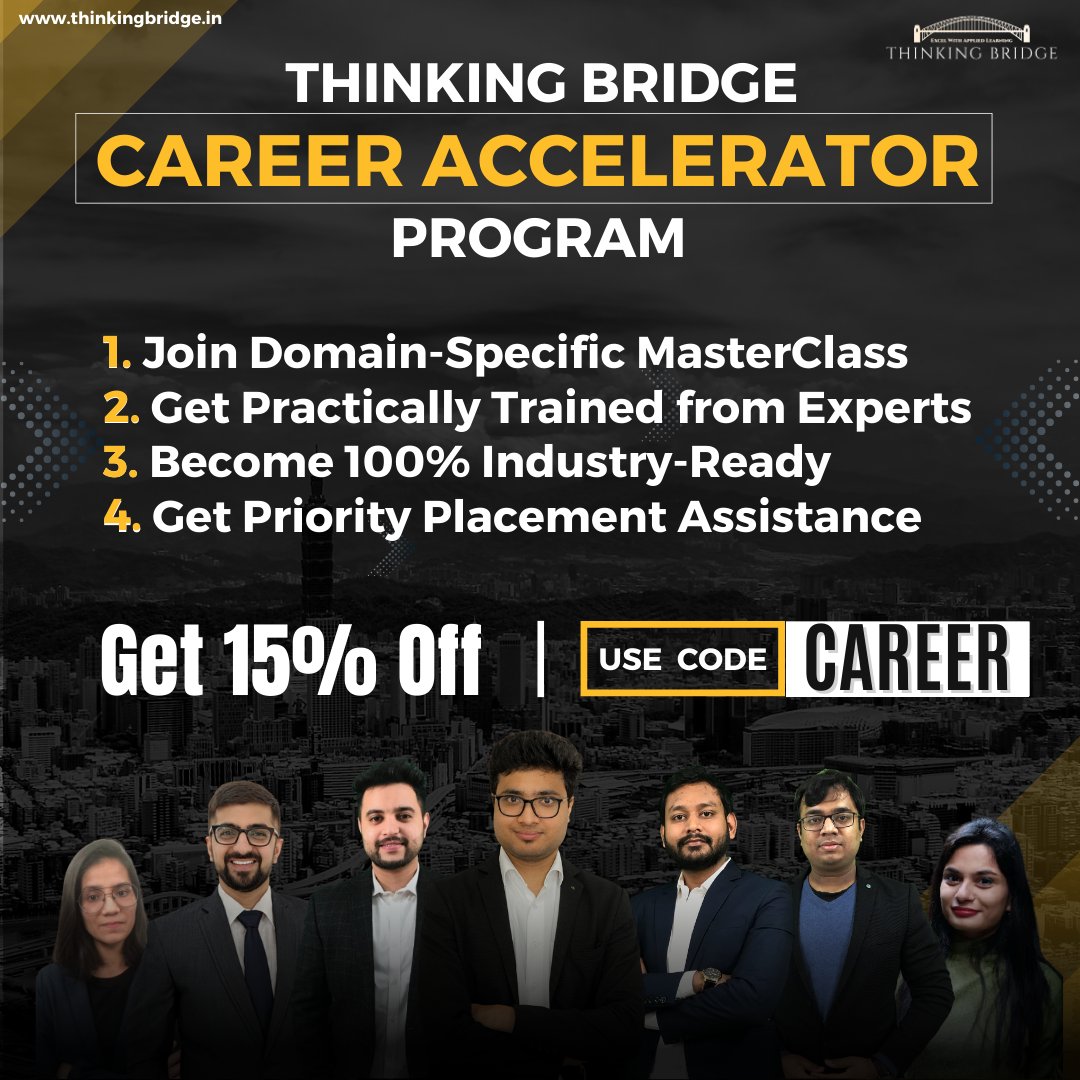 thinkingbridge_'s tweet image. Use code &quot;CAREER&quot; to get 15% Discount! 😍 
 
Grab Your Offer Now: thinkingbridge.in/s/pages/courses

Don&apos;t miss this opportunity to supercharge your career journey.💪   

#thinkingbridge #career #careerprogram #placement #big4 #job #finance #icai #icaistudents #charteredaccountant