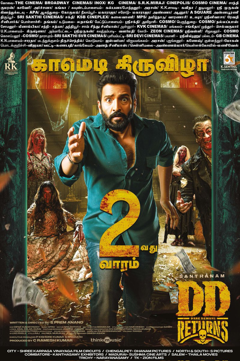 MiniCinemaWorld's tweet photo. #DDReturns (04-08-2023) Paper Ad
(#Coimbatore #CBE &amp; #Chennai)

2nd Week 

 #Santhanam @iamsanthanam @iampremanand @Surbhiactress
@RKEntrtainment @thinkmusicindia
@dopdeepakpadhy 

#DhillukuDhuddu3 #DareDevil 
#DD3 #DDMovie #DDFilm #DareDevilReturns https://t.co/QewMa6AddT