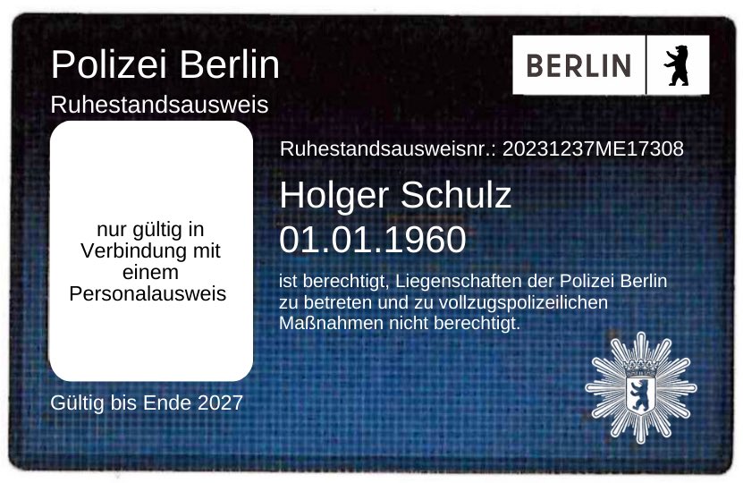 Nicht aus Pappe! Die neuen Ruhestandsausweise haben 5 Jahre Laufzeit und sind endlich aus stabilem Plastik. "Damit wird nun eine DPolG-Forderung umgesetzt", sagt #DPolG Landesvize Torsten Riekötter. Ein Zeichen der Wertschätzung für ehemalige Mitarbeitende der <a href="/polizeiberlin/">Polizei Berlin</a>