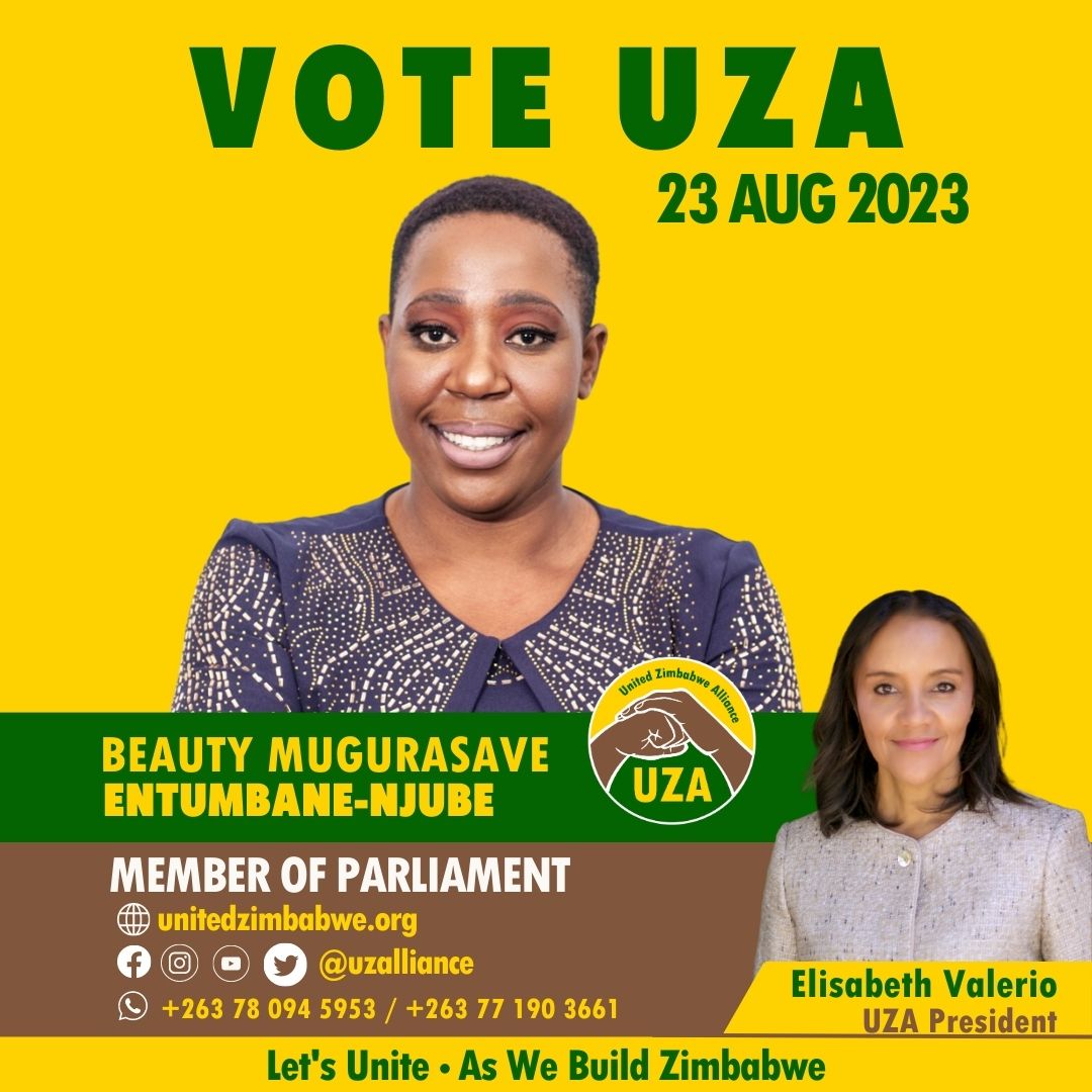 uzalliance's tweet photo. #BULAWAYO - Hon Beauty Mugurasave is your (UZA) MP candidate for #Entumbane Njube constituency.

#UZA leaders believe that every citizen must be included in the building of a strong #economy for our country! #2023VoteForUZA #ZimElection2023 #AsWeBuildZW 🇿🇼 https://t.co/1l75rKpFZl