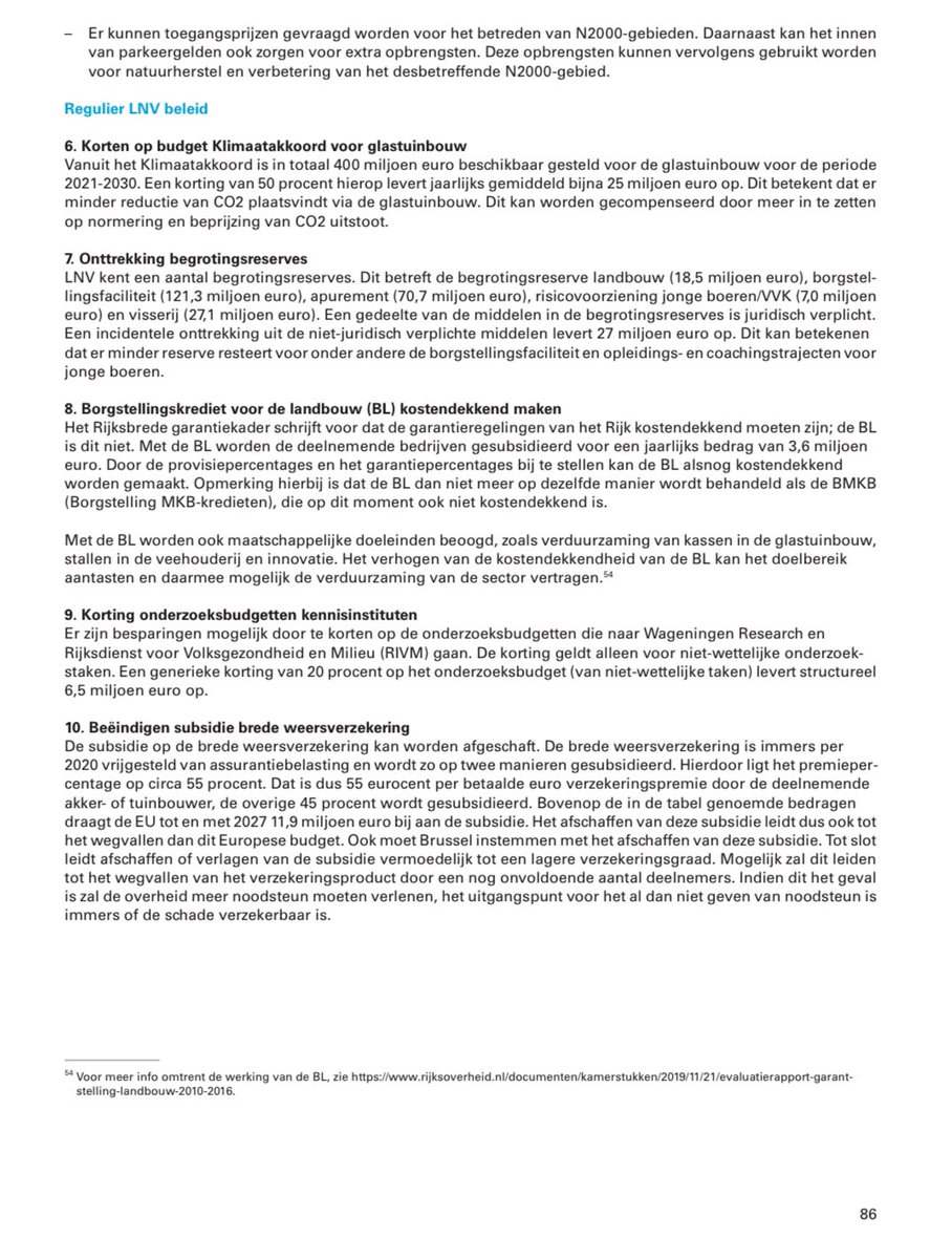 De ‘Ombuigingslijst 2023’ is gepubliceerd. Deze mogelijke bezuinigingen liggen nu op tafel voor Prinsjesdag en straks bij de formatie van een nieuw kabinet.

Voor LNV gaat het o.a. om het aanpassen van het stikstofbeleid incl. (weg)bezuinigen NPLG, zie 👇
rijksfinancien.nl/sites/default/…