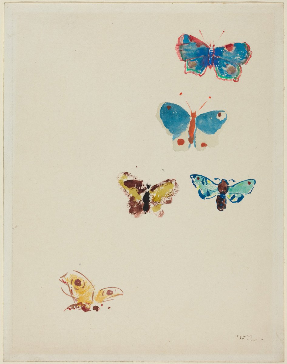 Five Butterflies c1912 #OdilonRedon