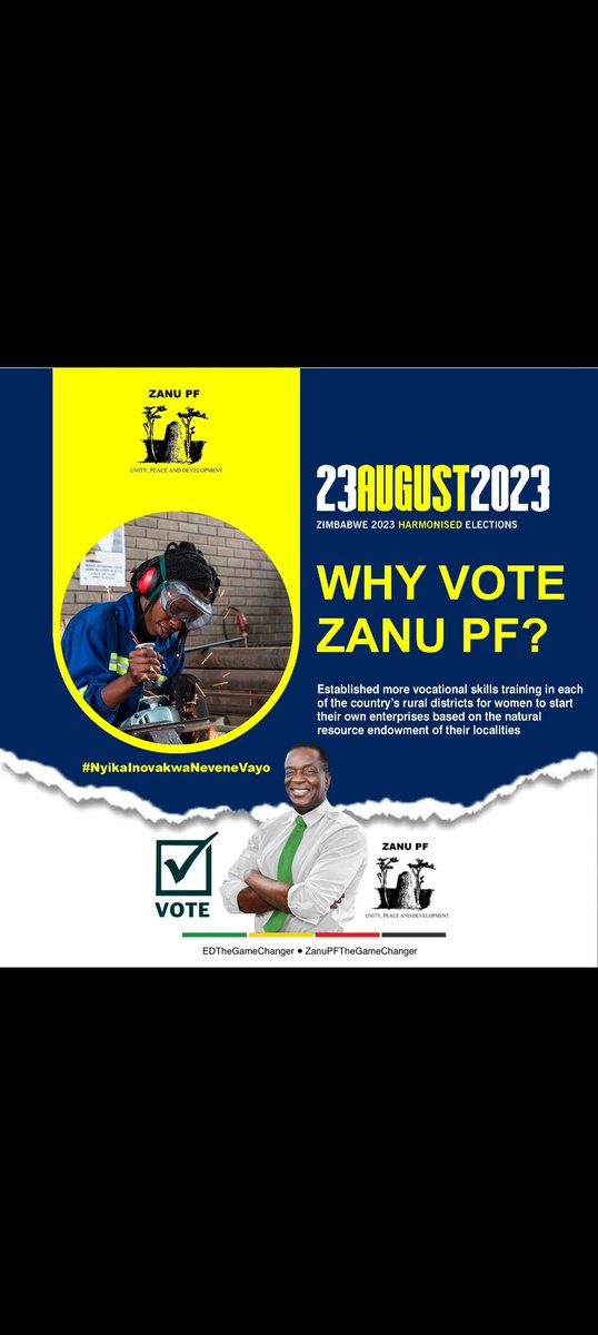 ChiziyaTakudzwa's tweet photo. The countdown continues #19ToGo
Let's polish up and win big
#6MvotesForZANUPF https://t.co/MQUzVGgbmQ