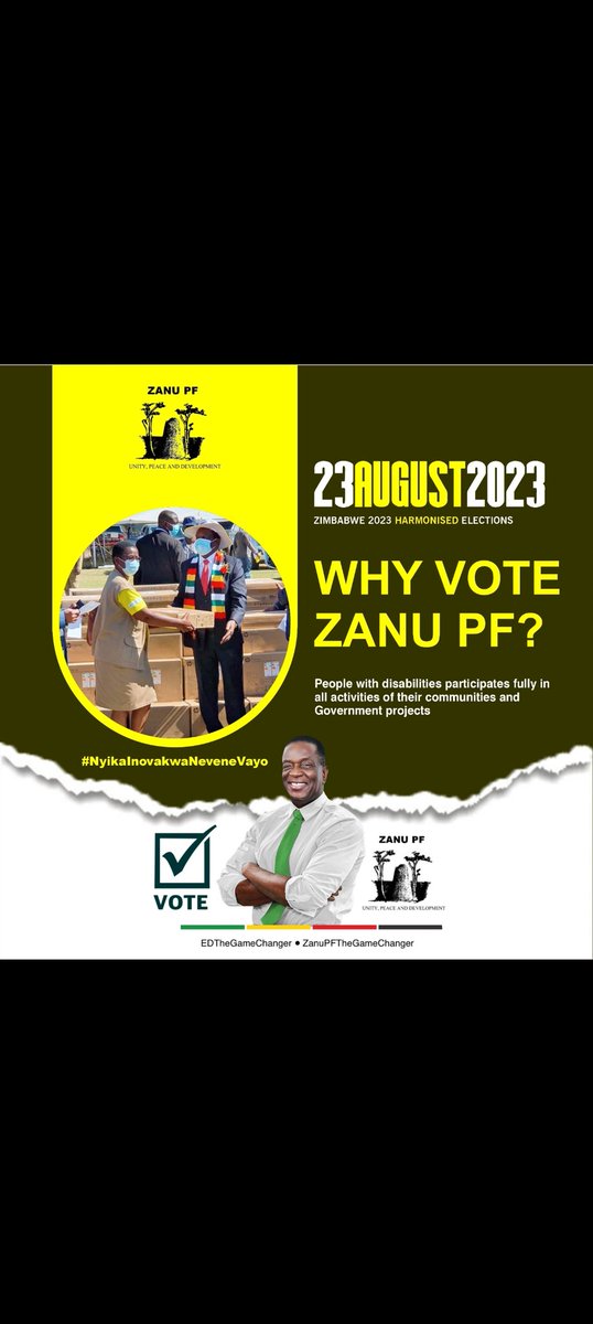ChiziyaTakudzwa's tweet photo. The countdown continues #19ToGo
Let's polish up and win big
#6MvotesForZANUPF https://t.co/MQUzVGgbmQ