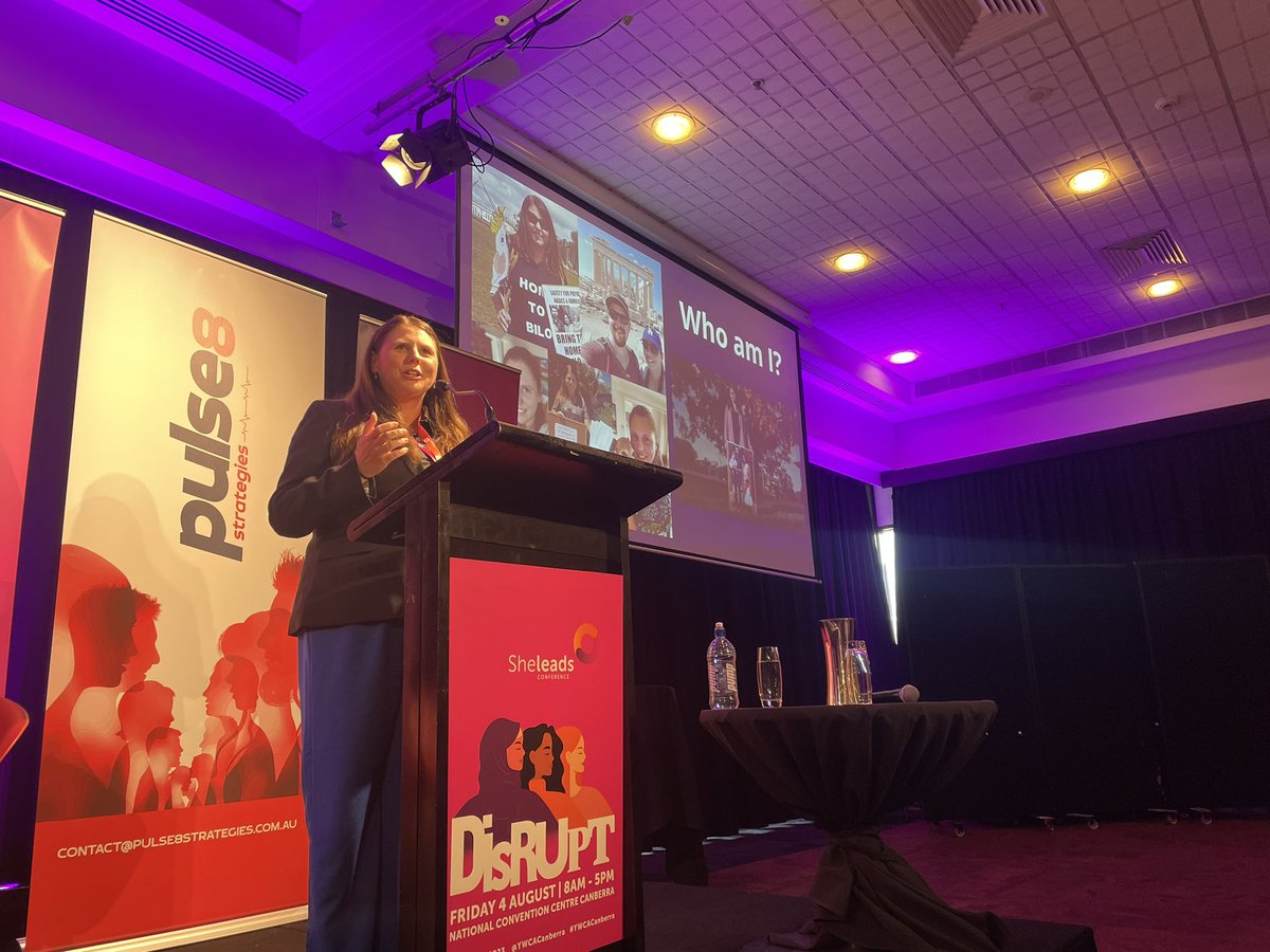 YWCACanberra's tweet photo. Final keynote! We are thrilled to have Angela Fredericks from the @HometoBilo campaign! 💞👏🏻 “5 years ago I’d never even been to a rally let alone organise one, but that all changed to help Nades, Priya, Kopika &amp; Tharnicca” 🌷 https://t.co/gbHSiEVThO