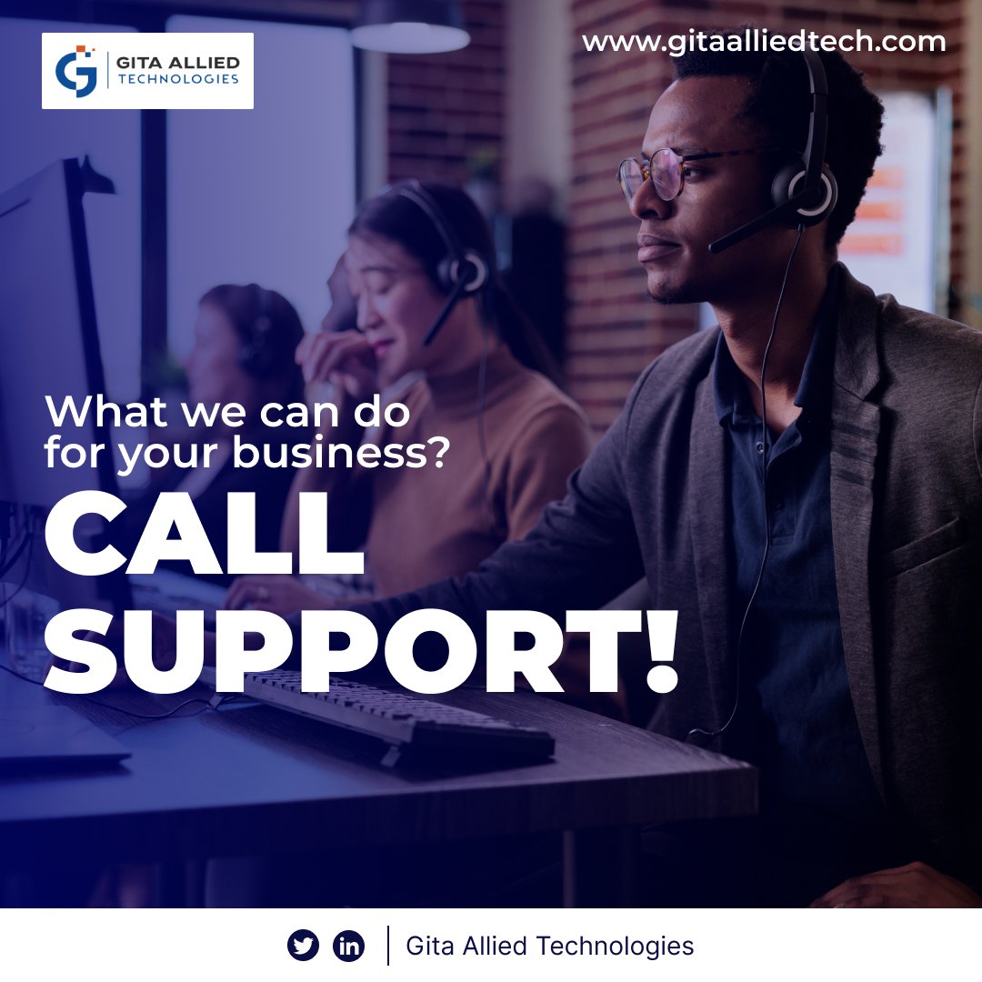 gitaalliedtech's tweet image. 🔍 Need Top-Notch Customer Support Services? 
Look No Further!🌟
Watch your customer satisfaction soar as our skilled agents deliver exceptional support around the clock
Contact us today to explore the benefits of our outsourced call center services! 
#gitaalliedtechnologies