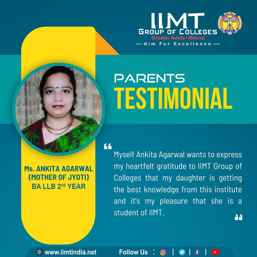 iimtnoida's tweet photo. PARENTS TESTIMONIAL
Ms. Ankita Agarwal (Jyoti's mother) BA, LLB, 2nd Year
https://t.co/UOh7RIbr6l
Call us: 9520886860
#ParentsTestimonial
#LLB #BALLB #LawCollege #Admissionopen2023_24 #IIMTIndia #IIMTNoida #IIMTGreaterNoida #IIMTDelhiNCR #BestCollegeofLaw #Advocate #LLBadmission https://t.co/KTew4kBrCu