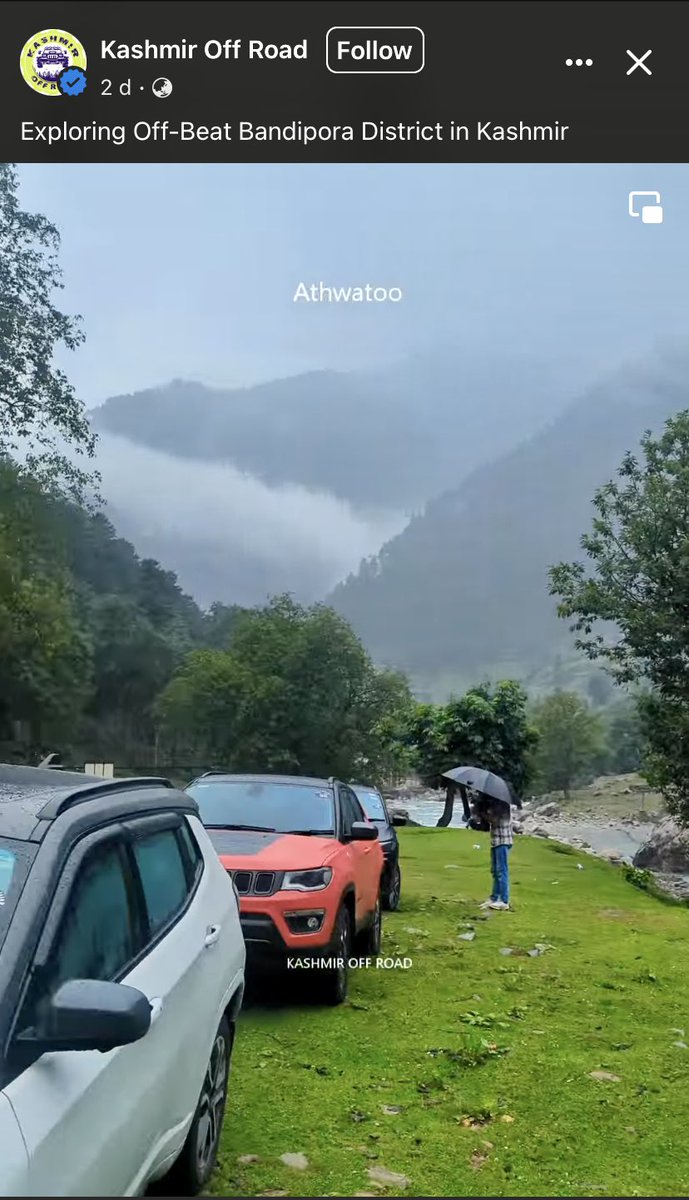 Gaamuk's tweet photo. This is Kashmir Off Road group. A clique of pampered and silver-spoon fed elites who show no respect for nature. They take out their pricy SUVs and trample the green meadows, imagining it to be their property. No action is taken against them. https://t.co/SgQglYPPzN
