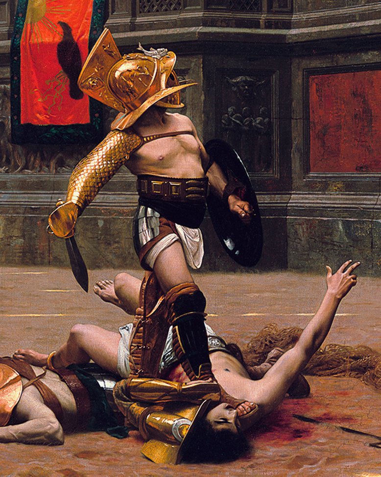 The gladiators kill with gusto if the audience demands blood. Blood is the life fertilizing the arena.