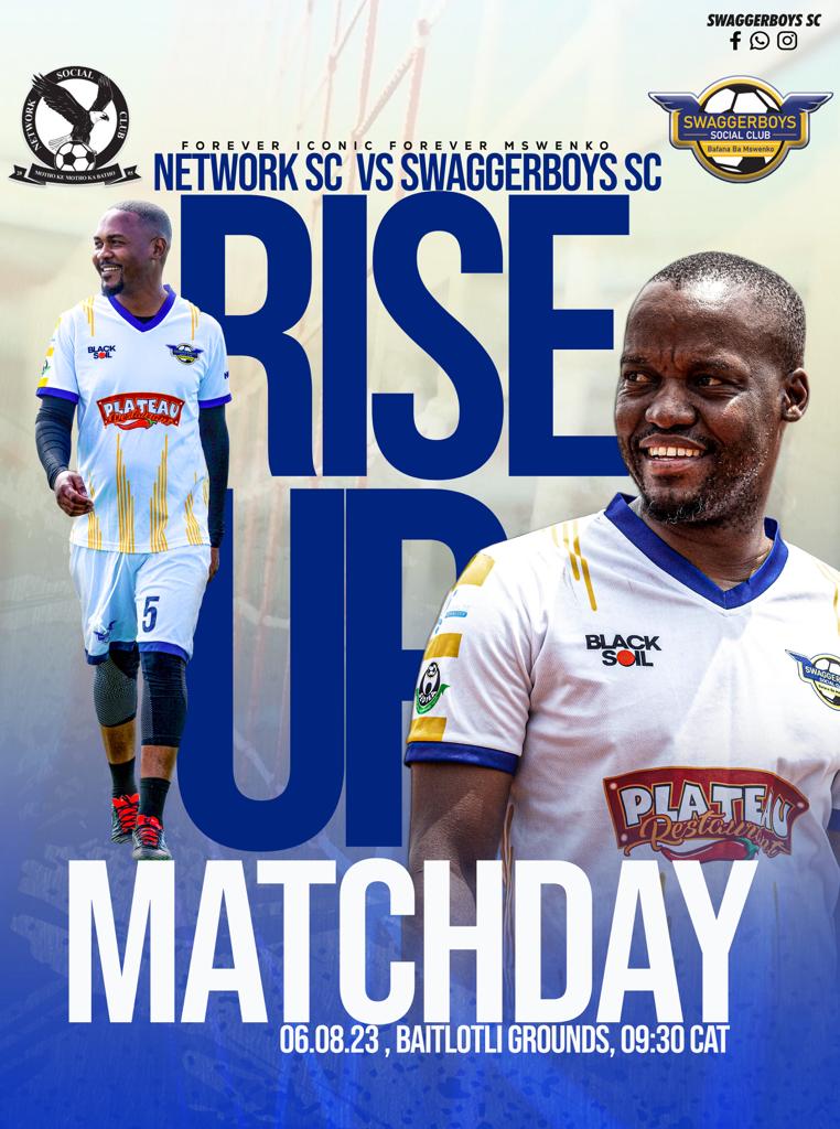Swaggerboys_SC's tweet photo. 🚨 Fixture Alert 🚨

Network Social Club  vs Swaggerboys SC  

🗓️ 06/08/2023 ⛅ 🌼

📍 Baitlotli Grounds, Ramotswa 

⏰ 0930HRS Kickoff ☀️ 💧🫡

#forevermswenkoforevericonic 
#BafanaBaMswenko https://t.co/ASeuTUlLov