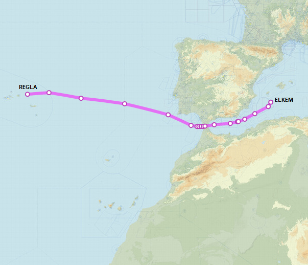 SirListenalot's tweet photo. 0550z #KC10 #AE0210 as #GOLD61 and #KC46 #AE5BBE as #GOLD72 (together as "Gold61 flight") airborne from Lajes with six "OK" #F16's as #TABOR11. GOLD72 will leave the formation at ELKEM and proceed to Rota https://t.co/gP2CcnlfRc