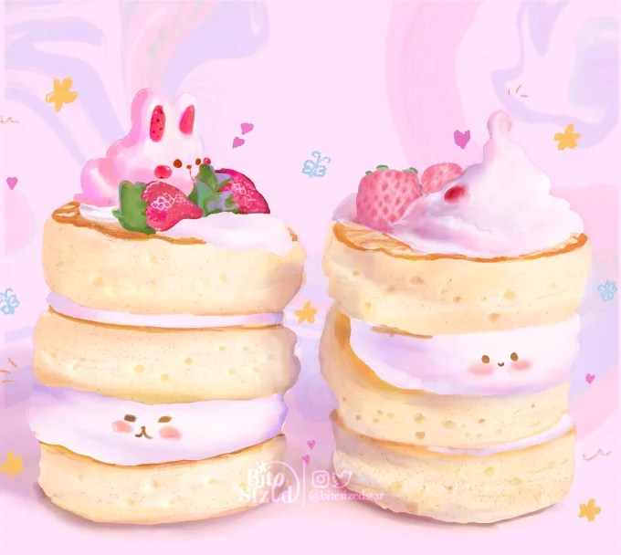 strawberry soufflé pancakes, anyone?     painted one of p_parasol's cutest creations  #procreateart