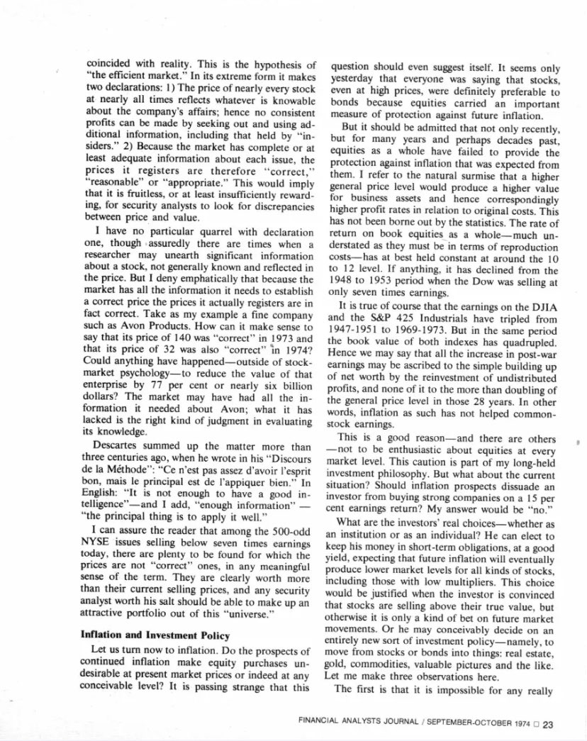F_Compounders's tweet photo. The Future of Common Stocks by Ben Graham https://t.co/MvGt8mcPDM