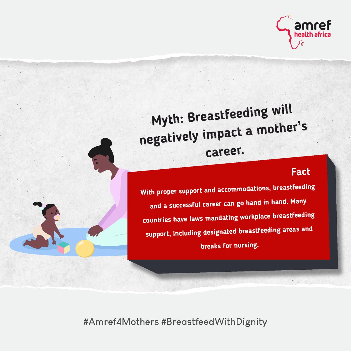 Debunking myths and misconceptions about #Breastfeeding. #Amref4Mothers #BreastfeedWithDignity #WorldBreastfeedingWeek2023