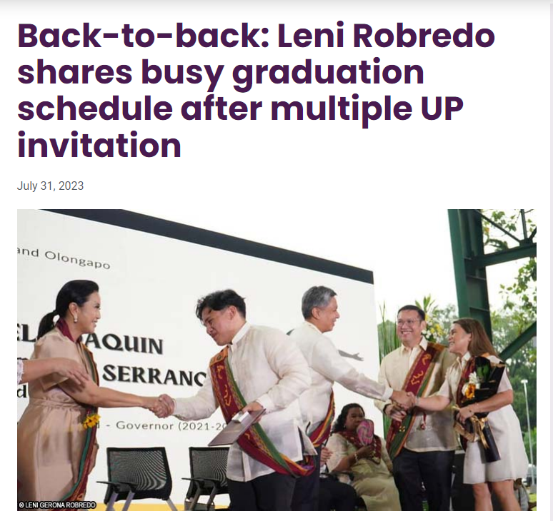MrWinwineklabu's tweet photo. UP Universities is for Leni Robredo?

Almost every UP College requested Leni as a guest speaker. How come even the UP College of Law? Leni isn't a successful lawyer or lawmaker; she can't even recall the names of the bills she drafted.

Maybe it's time for Angat Buhay to fund UP. https://t.co/7VvAvrMlIn
