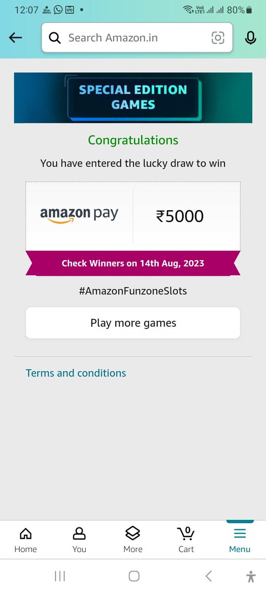 Jig8889's tweet image. #AmazonFunzoneSlots
Hope to won this contest 
@amazonIN 
@amazon