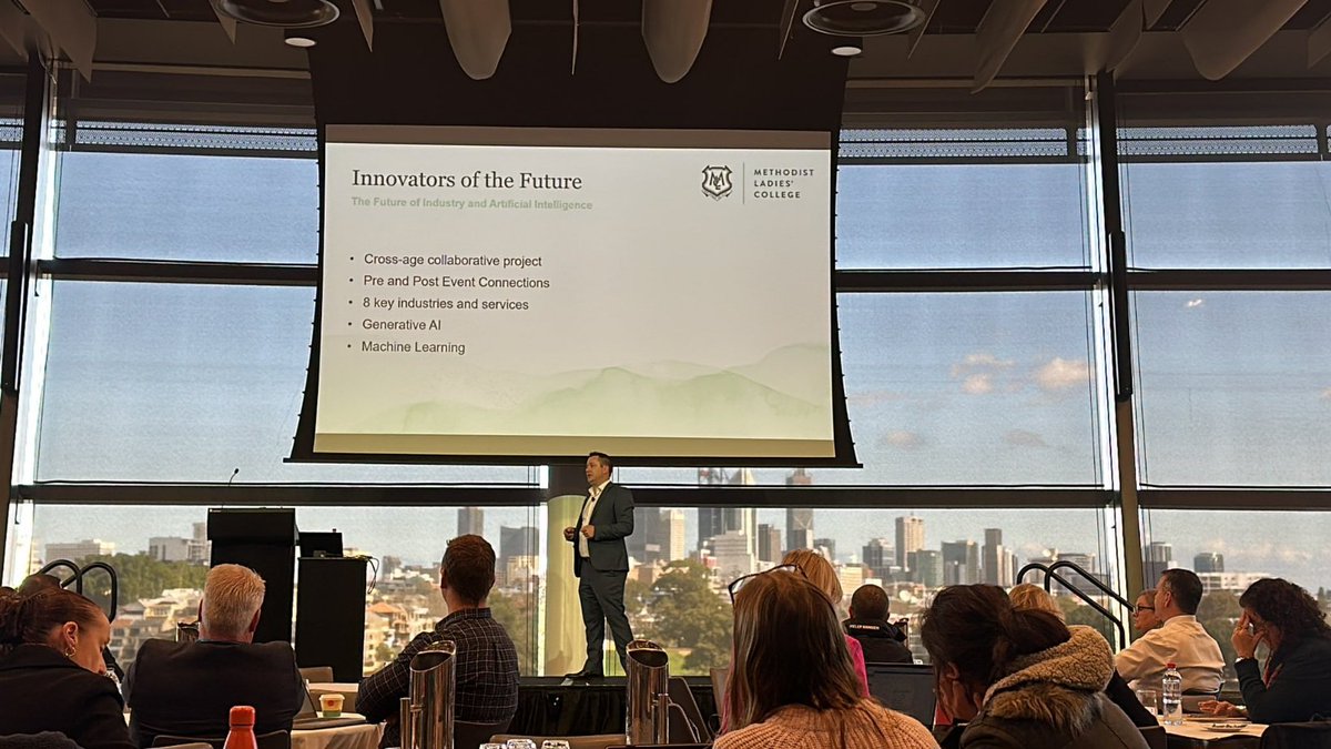 RobDoddsEdu's tweet photo. I had the privilege and pleasure of speaking at the WA Education Summit yesterday, sharing how the Innovation programs at Methodist Ladies'​ College empower our students to shape the future. https://t.co/0fe8i1tOpf
