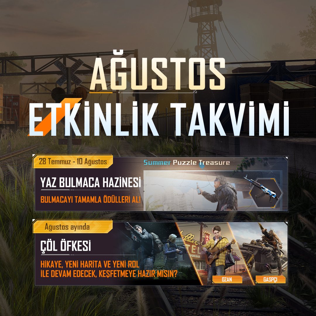 🌟 Undawn Etkinlik Takvimi ! 🗓️ Ağustos 🎉

Yepyeni etkinlikler, yeni roller, gizemli hikayenin devamı ve görevlerle dolu bir ay bizi bekliyor. 💫

Daha fazla bilgi ve özel etkinlikler için Discord sunucumuza katılmayı unutmayın! 📢 discord.gg/undawn-turkiye