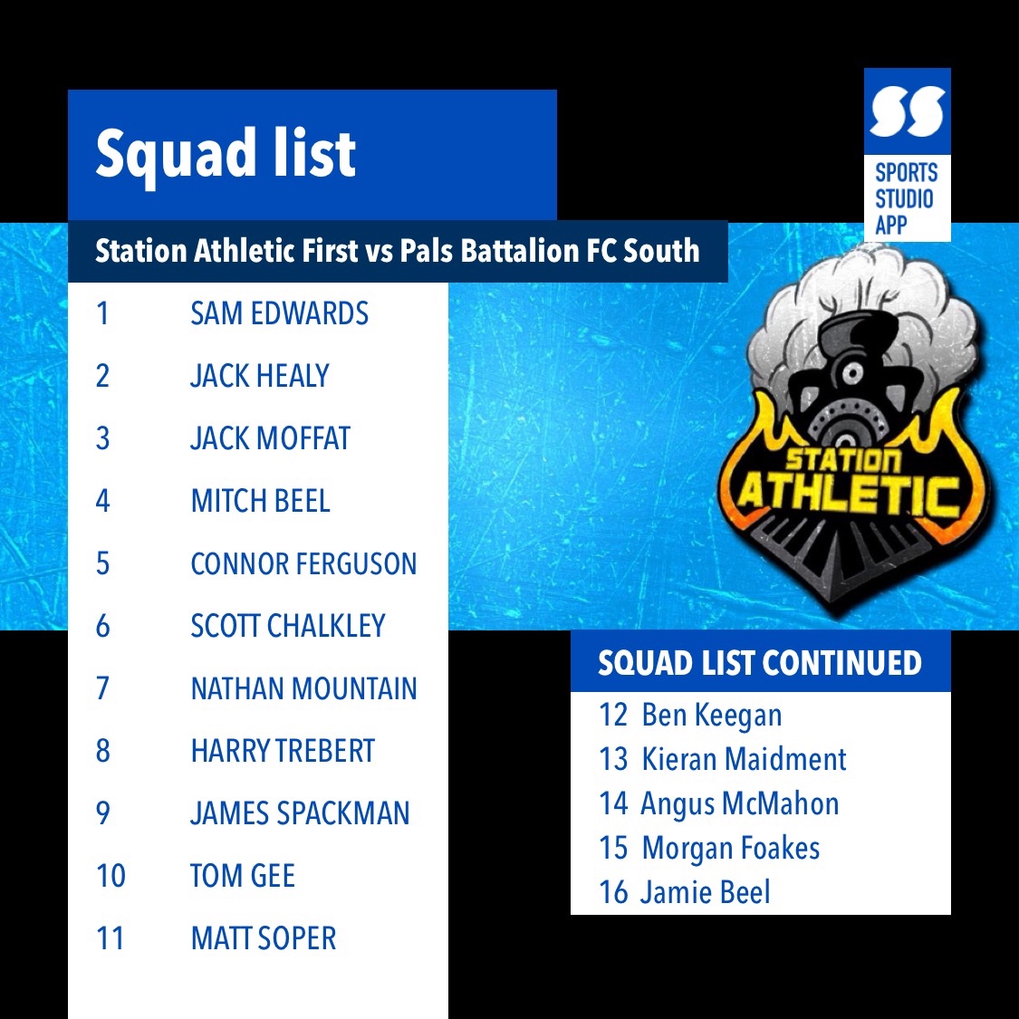 ‼️Squad Confirmation‼️

Here are the 16 boys who will take on our Div 1 opponents this weekend, <a href="/PalsBattalionFC/">PALS Battalion FC</a>.

#ChooChoo