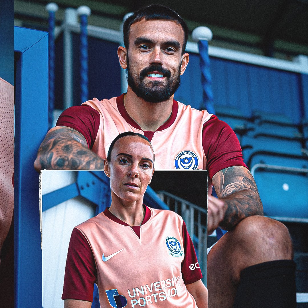 Pompey's tweet photo. 👕 #Pompey's 125th anniversary kit is here!