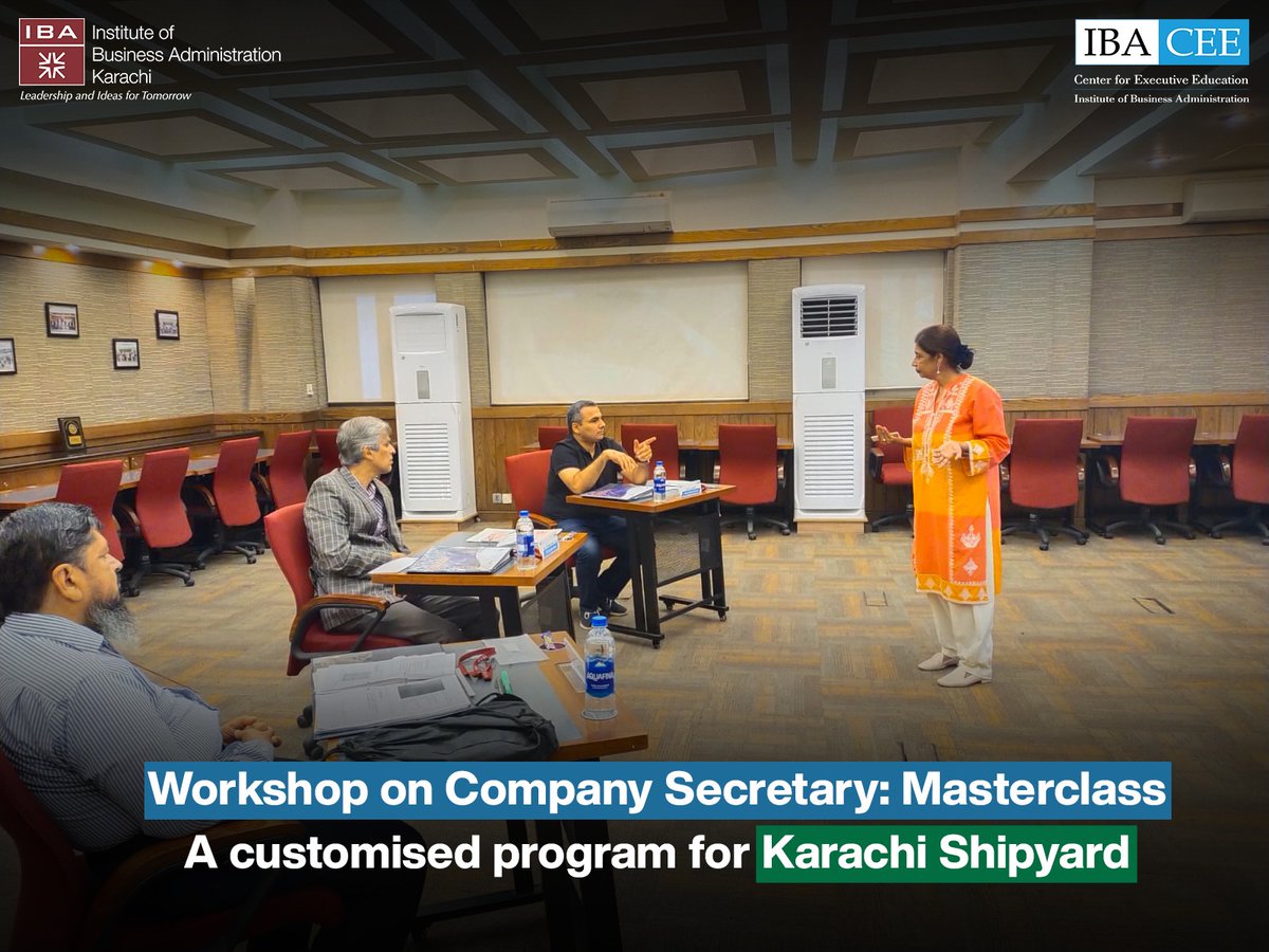 CEEIBA's tweet photo. #Happeningnow Workshop on "Company Secretary: Masterclass", a customized program for Karachi Shipyard.
For exciting updates and upcoming workshops, visit: https://t.co/816pMoj3el
#CEEIBA #IBAKarachi #IBA #CEE #customizedprogram #workshop https://t.co/lE8qZmIMuS
