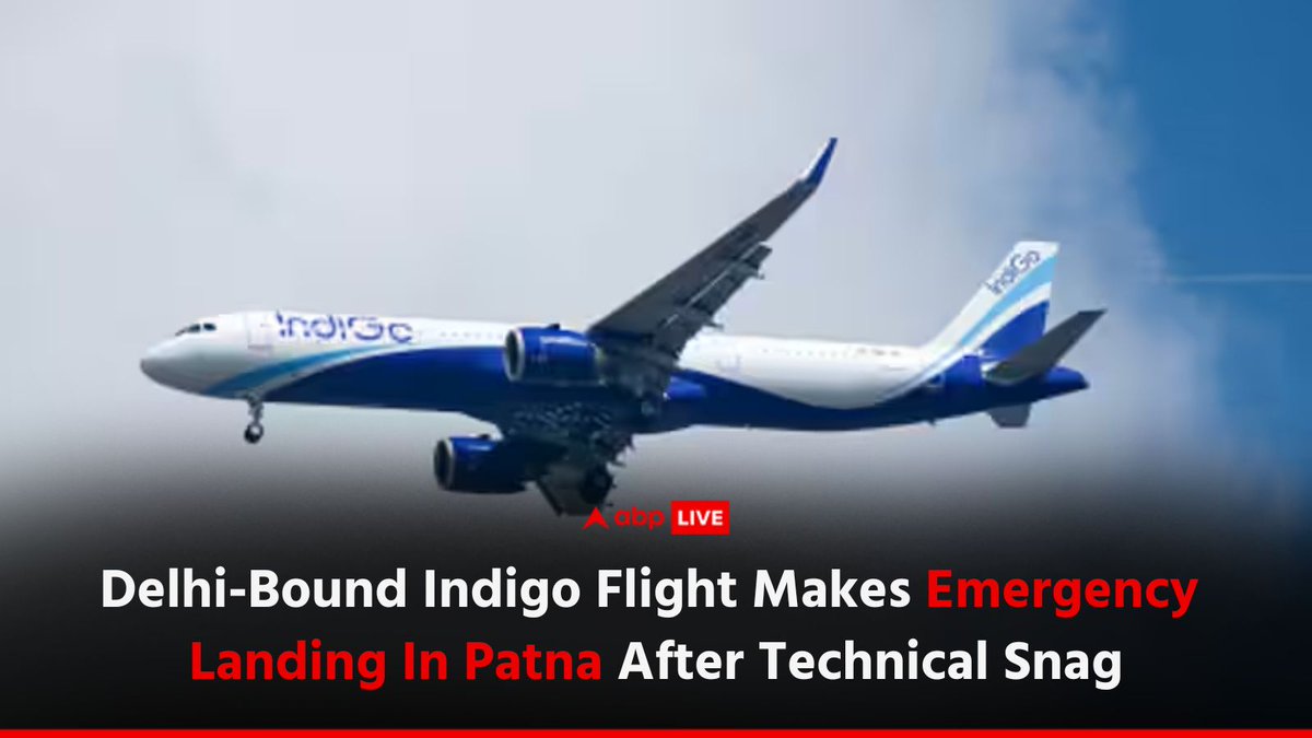 abplive's tweet photo. A Delhi-bound IndiGo flight made an emergency landing 3 minutes after its departure from the Jay Prakash Narayan International Airport in Patna, Bihar

Click on the 🔗 to read more: https://t.co/AhOp1kxA2G

#ABPLive #IndiGo #Airport #Emergencylanding #Patna #Bihar https://t.co/PQxPFdmTmN