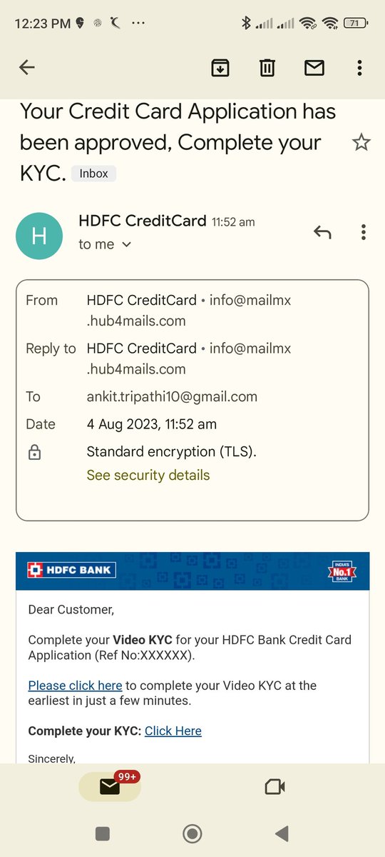 ankitsuperguy's tweet photo. @HDFC_Bank @HDFCBank_Cares Would like to bring your attention here. Please confirm the mail/website. Is this legit or new scam in the market? https://t.co/wFqcajz3TJ