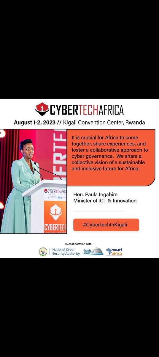 Ma19656sandrine's tweet photo. Minister of ICT and Innovation #CybertechAfrica2023 #CybertechInKigali #Cybertechyouthafricayouth https://t.co/60bslbsFKu