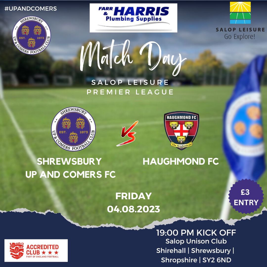It’s game day!!! We open the Premier <a href="/SalopLLeague/">Salop Leisure League</a> tonight as we host local team <a href="/HaughmondFC/">Haughmond FC 🏴󠁧󠁢󠁥󠁮󠁧󠁿</a> at the <a href="/SalopUnisonClub/">The Salop Unison Club</a> kick off 7pm. #please #support <a href="/wtshrewisaway/">When The Shrew Is Away</a> <a href="/ShropshireFA/">⚽️🏆Shropshire FA🏆⚽️</a>