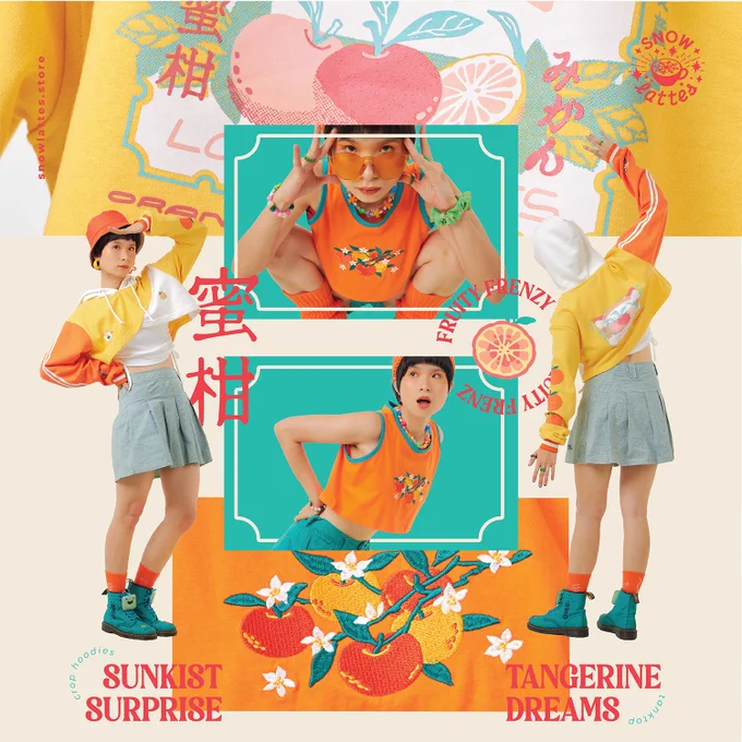 Sunkist Surprise and Tangerine Dreams  a kinda fruity  crop hoodies and tanktop will be available this Thursday, 10th August 2023  10 AM EST