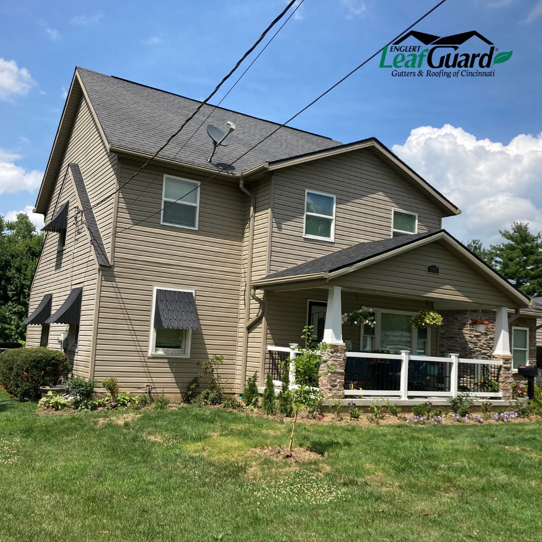 LGCincy's tweet photo. No matter what architectural type a home has, these high-quality gutters are made to improve its usability and curb appeal. Terry can say goodbye to blockages and take pleasure in continuous water flow all year long with LeafGuard gutters. 💦🍃
#gutters #gutterservices #leafguard https://t.co/mLY5hcJCzV