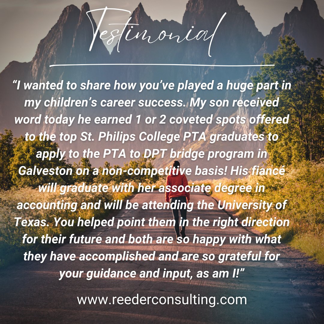 There is nothing better than seeing your children succeed!  And we are so honored to be part of the journey.  #careercounseling #aptitude #aptitudetest #careers #careerdevelopment #reederconsulting #ProceedWithConfidence