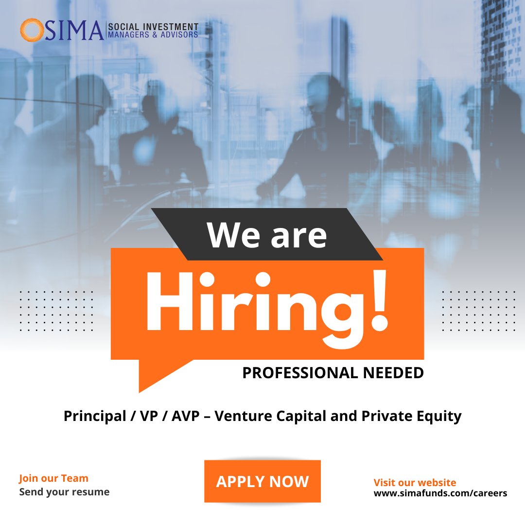 We're hiring a dynamic Principal/VP/AVP – Venture Capital and Private Equity. 🤝

👇 Discover if you're eligible for this position by exploring the detailed requirements on our careers page:
simafunds.com/job/principal-…

APPLY NOW!

#SIMAFunds #ImpactInvesting #FinanceJob #HiringNow