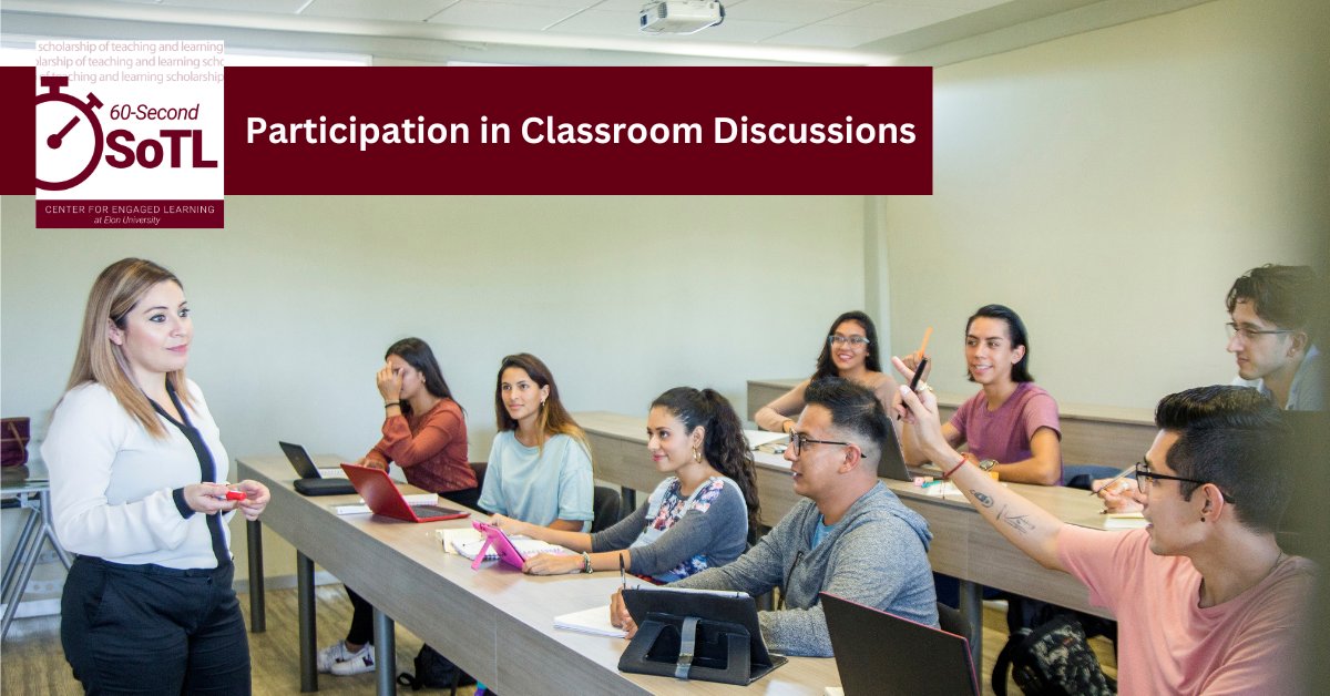 This week's episode of 60-Second SoTL features research by Crystena Parker-Shandal and explores what influences students' participation in class discussions. buff.ly/3DFbxht