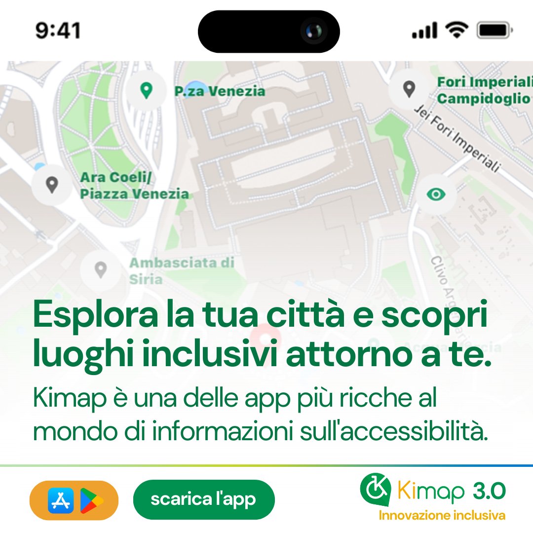 👉 Da oggi Kimap integra una nuova banca dati completa di (letteralmente) milioni e milioni di informazioni sull'accessibilità dei luoghi in tutto il mondo.

onelink.to/fsj9h8