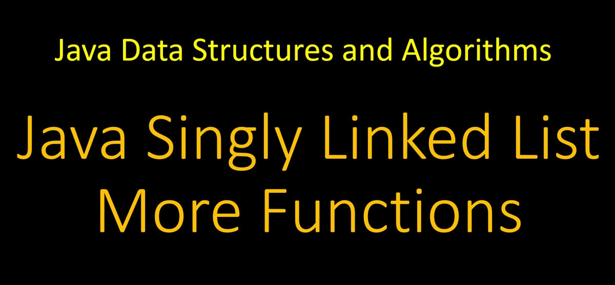 CodingHelpLine's tweet image. #Java Data Structures & Algorithms. Singly Linked List 
with functions: 
Merge, Split, Filter Odd, Filter Even, Zip List, Min, Max, Average, Sum and Standard Deviation. 
#Programming 
#DataStructures 
#LinkedList 
youtu.be/pBXNw5COomc